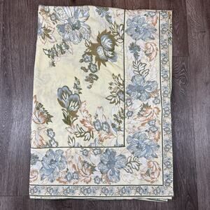 April Cornell Tablecloth Floral Yellow Green Blue 84 x 60 Cotton